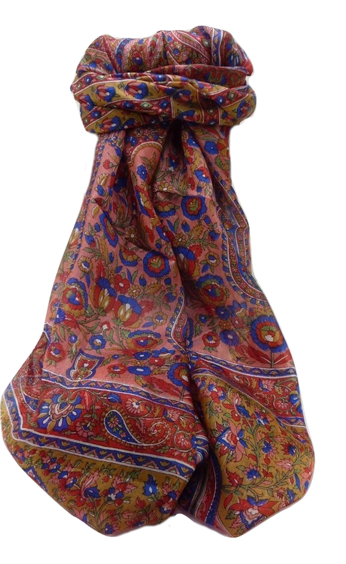 Mulberry Silk Traditional Long Scarf  Dil Red by Pashmina & Silk