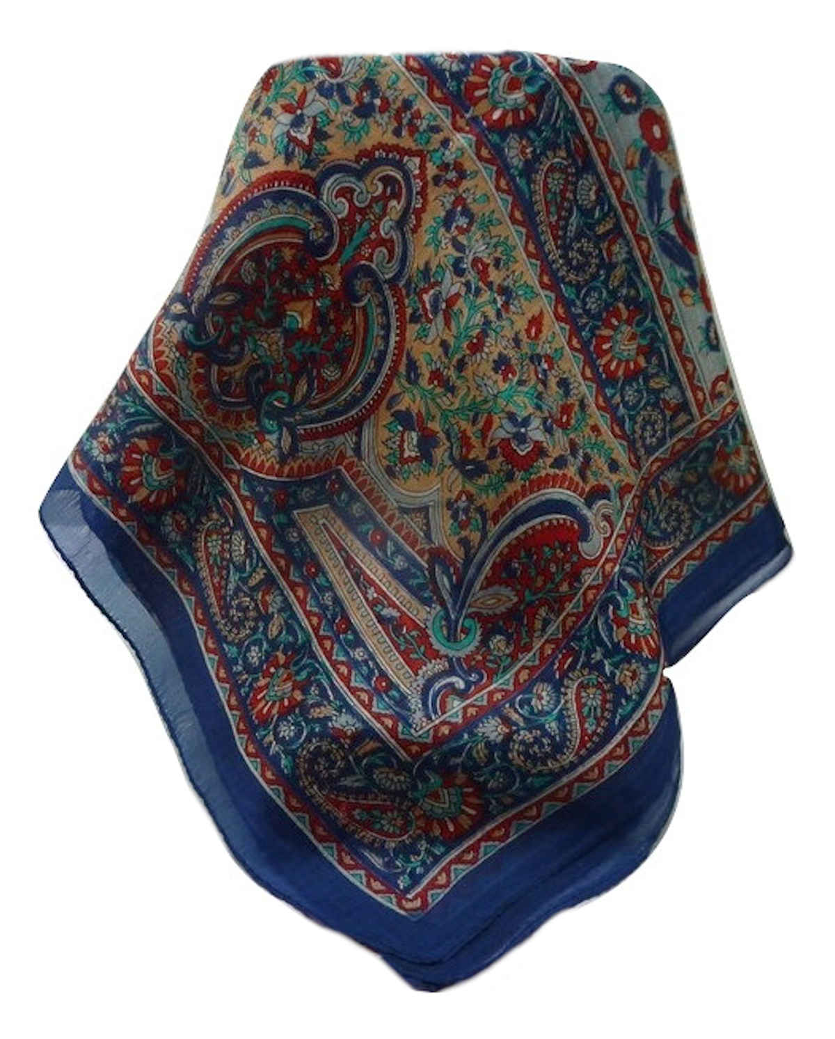 Tradizionale Sciarpa Longa di Seta Dil Navy