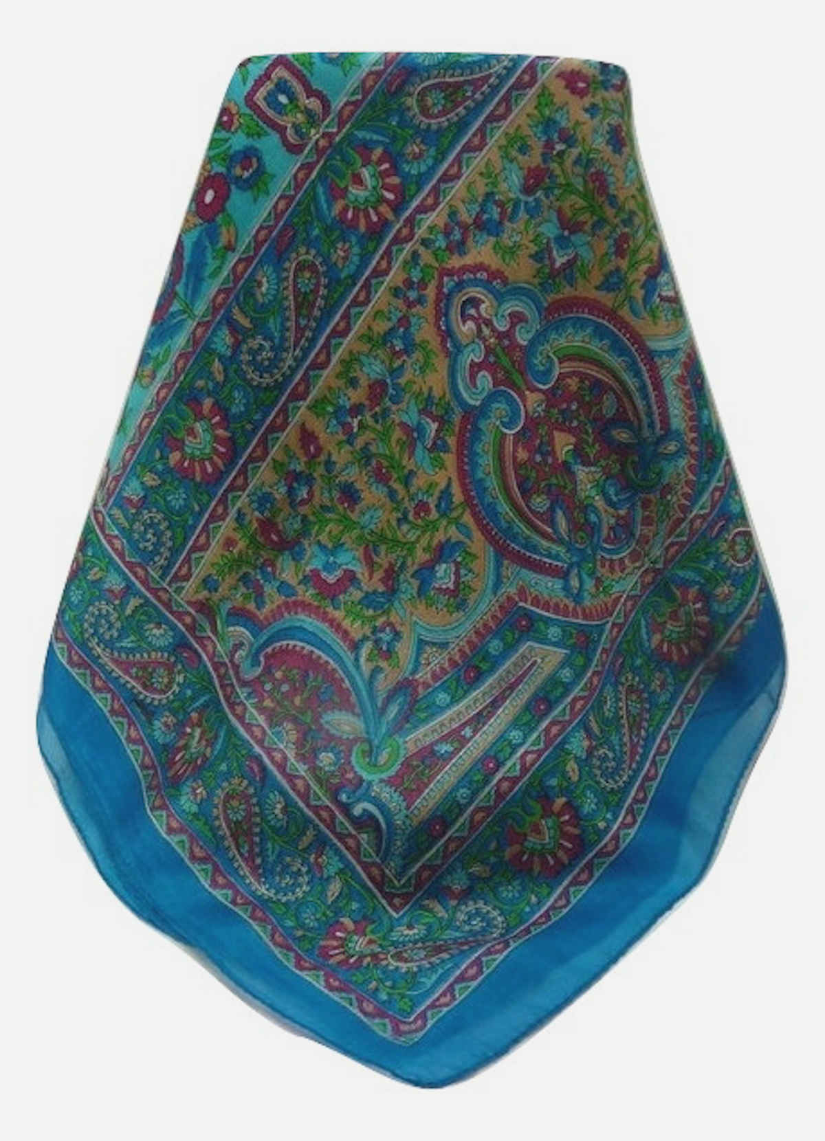 Tradizionale Sciarpa Longa di Seta Dil Aqua