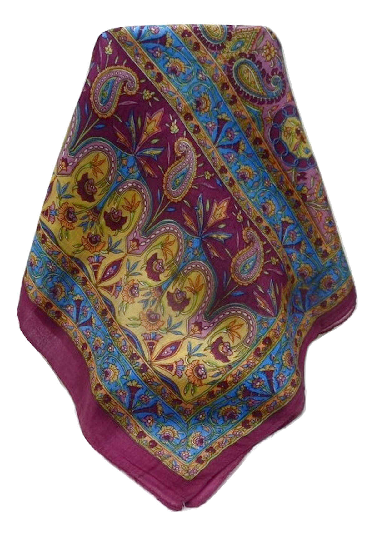 Mulberry Silk Traditional Long Scarf  Farhan Maroon by Pashmina & Silk