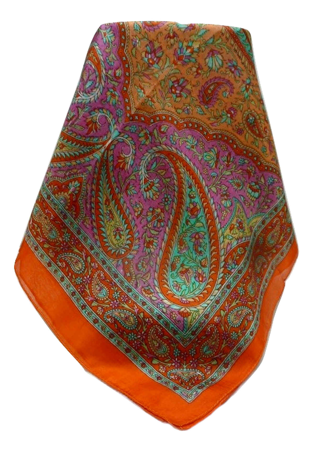 Tradizionale Sciarpa Longa di Seta Ishara Marigold