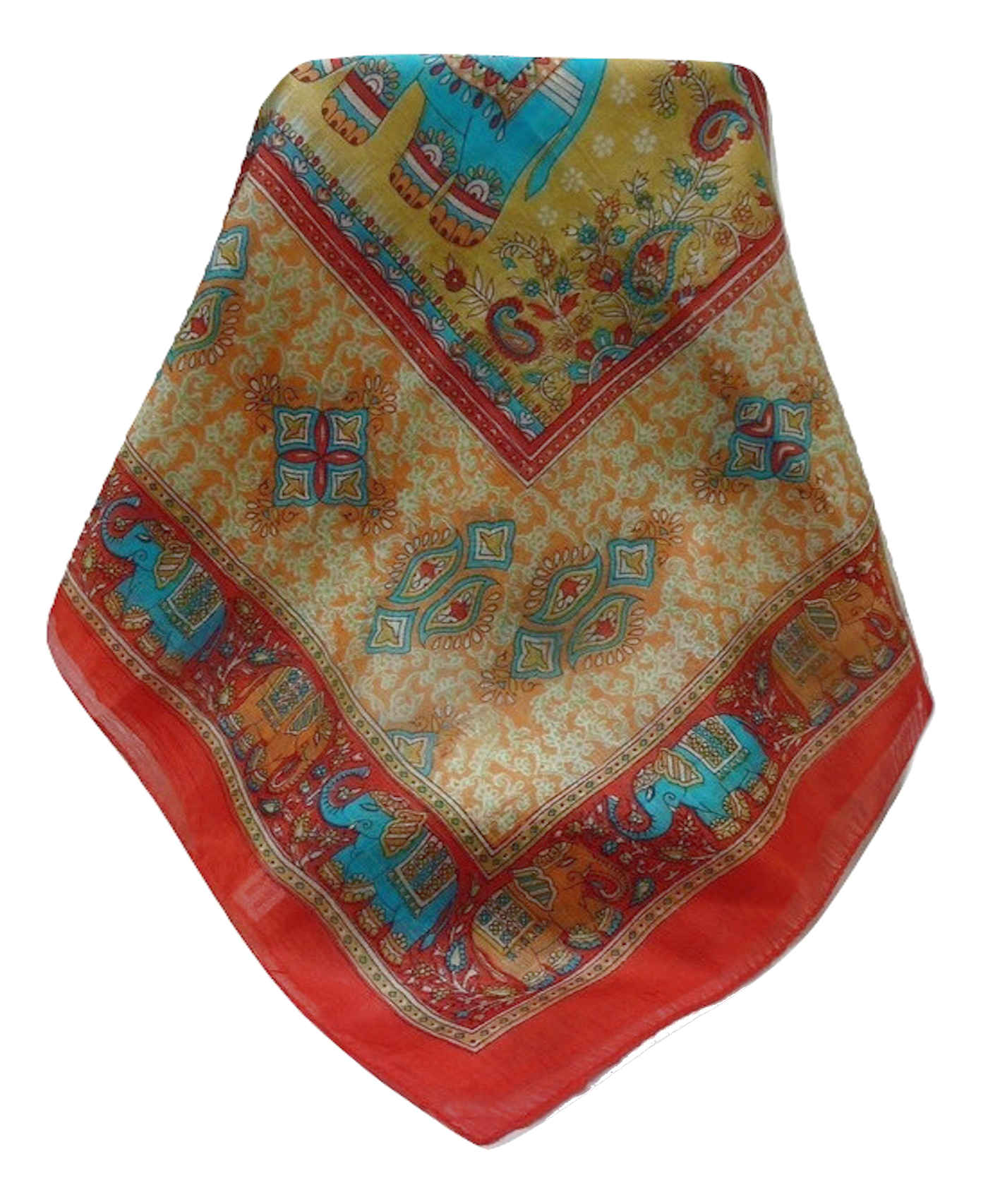 Tradizionale Sciarpa Longa di Seta Jaan Flame