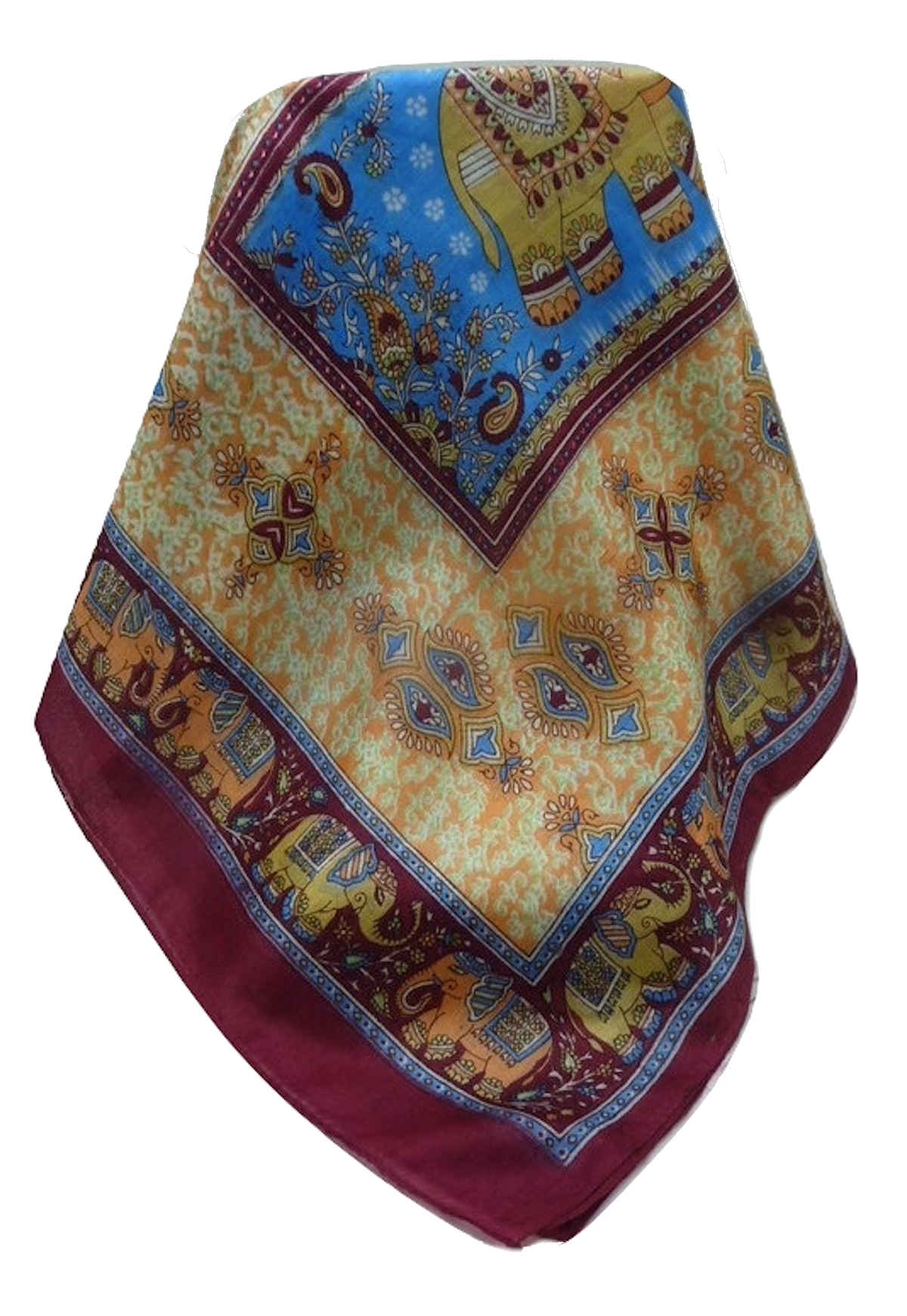 Tradizionale Sciarpa Longa di Seta Jaan Maroon