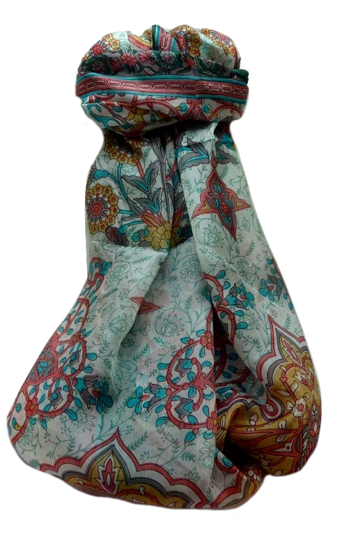 Tradizionale Sciarpa Longa di Seta Kareena Sage