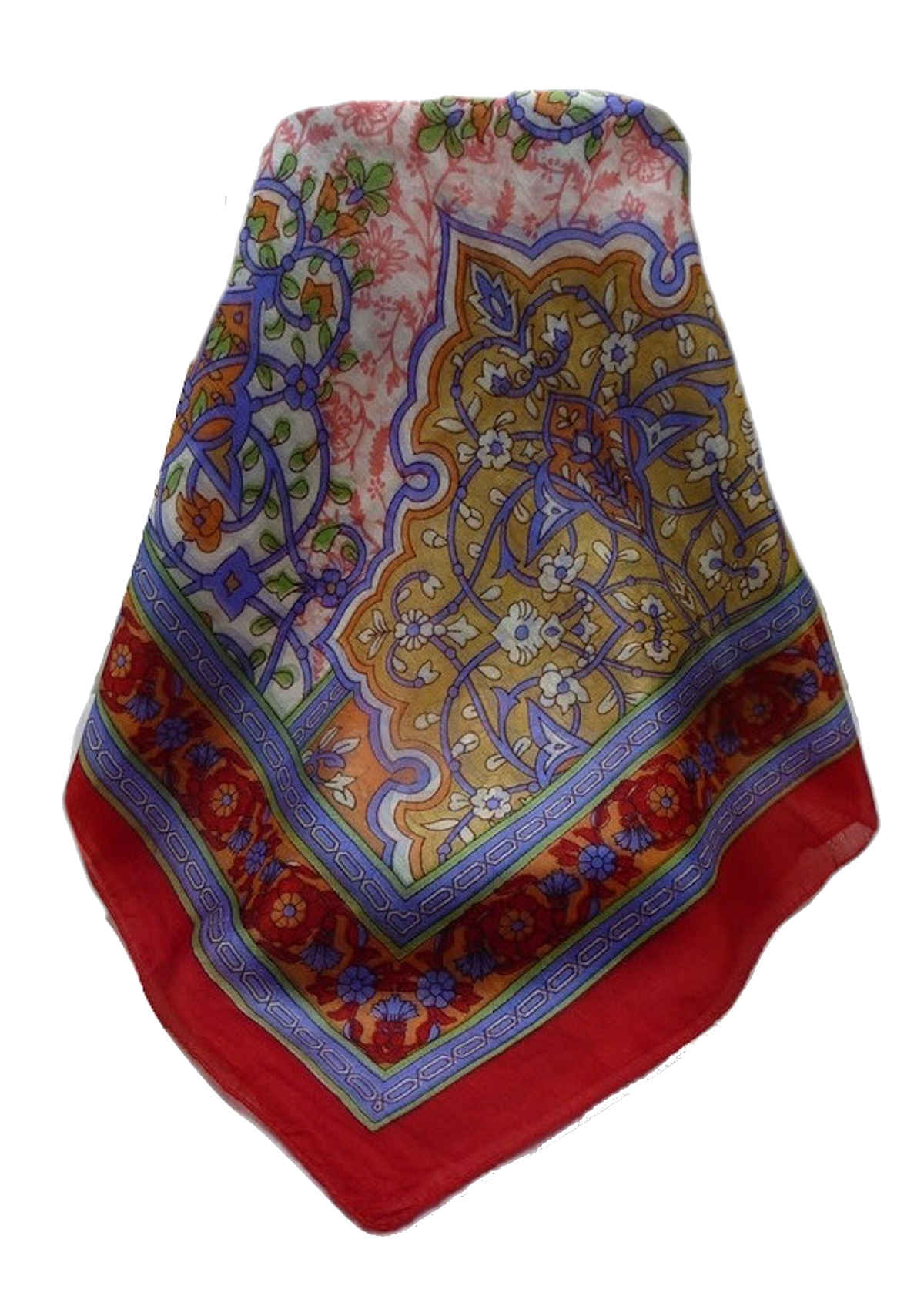 Tradizionale Sciarpa Longa di Seta Kareena Scarlet