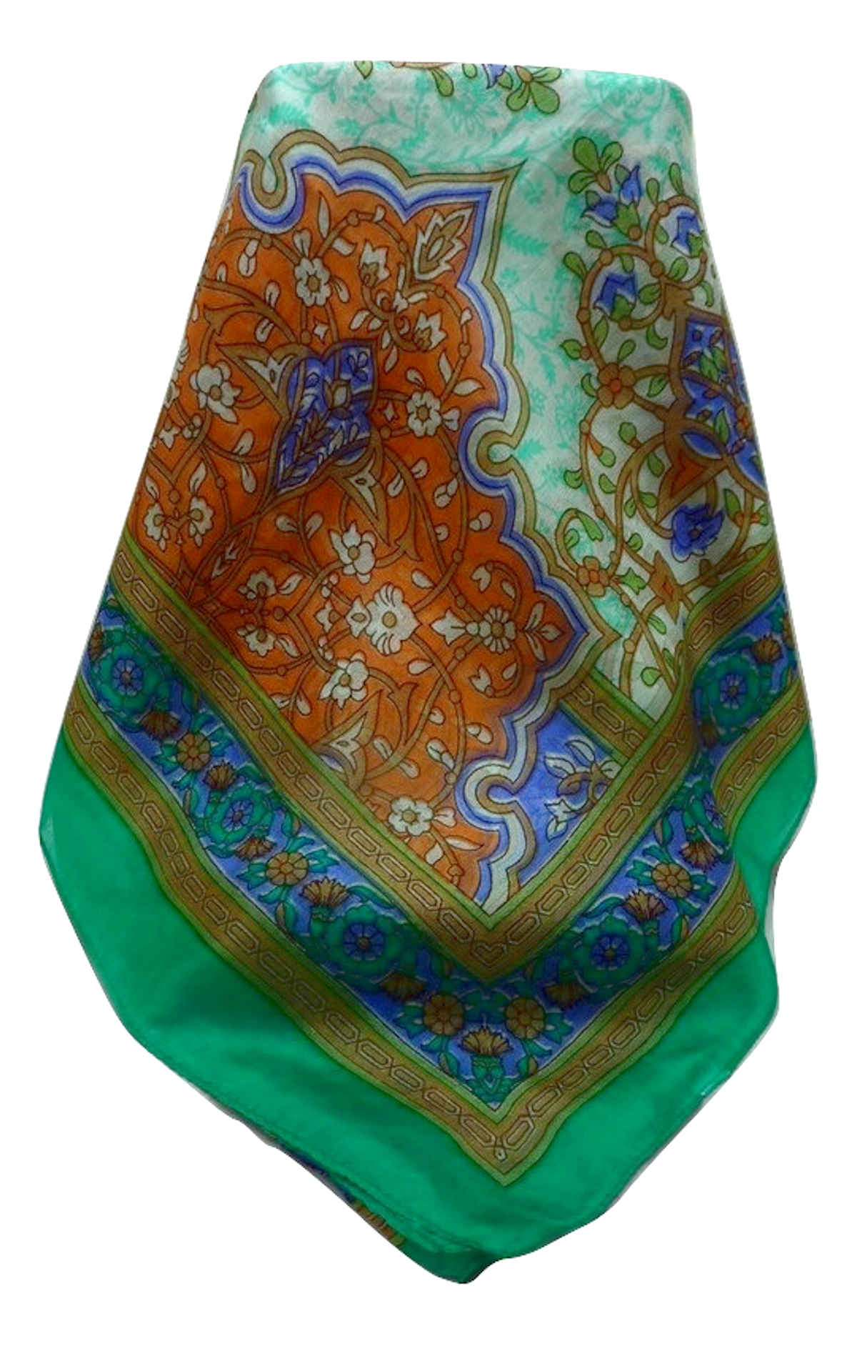 Tradizionale Sciarpa Longa di Seta Kareena Emerald