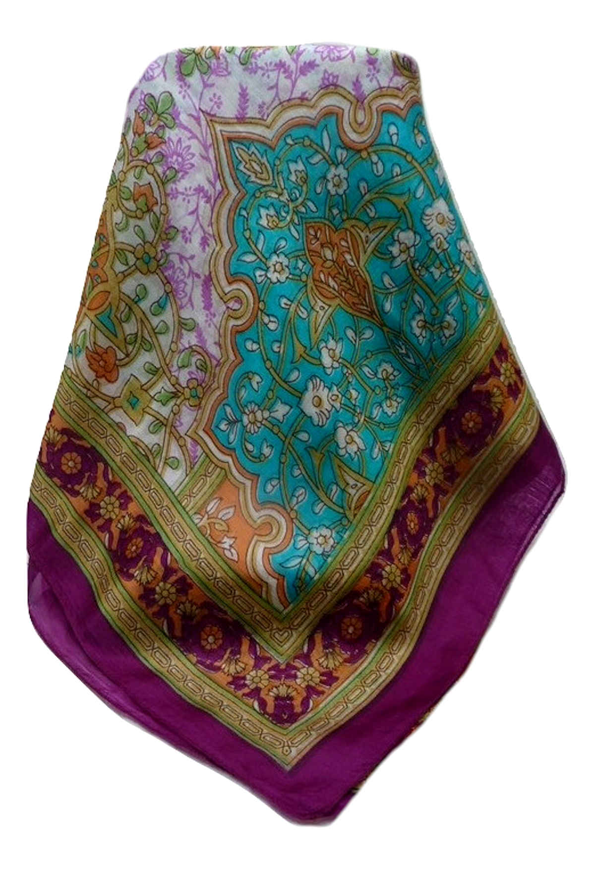 Tradizionale Sciarpa Longa di Seta Kareena Maroon