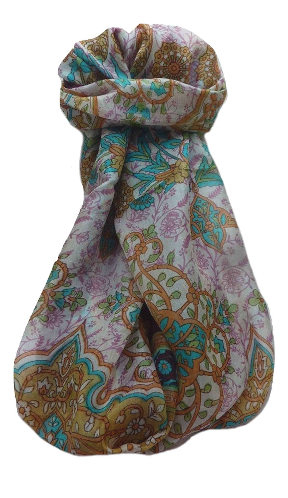 Tradizionale Sciarpa Longa di Seta Kareena Violet