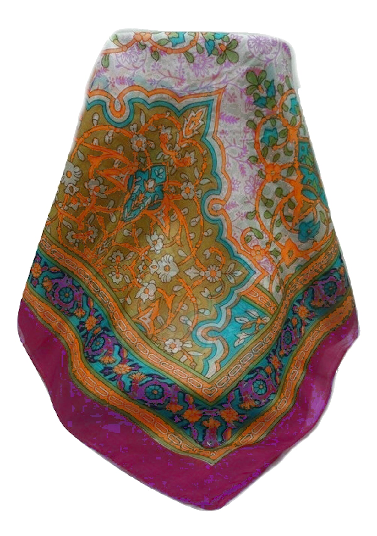 Tradizionale Sciarpa Longa di Seta Kareena Violet