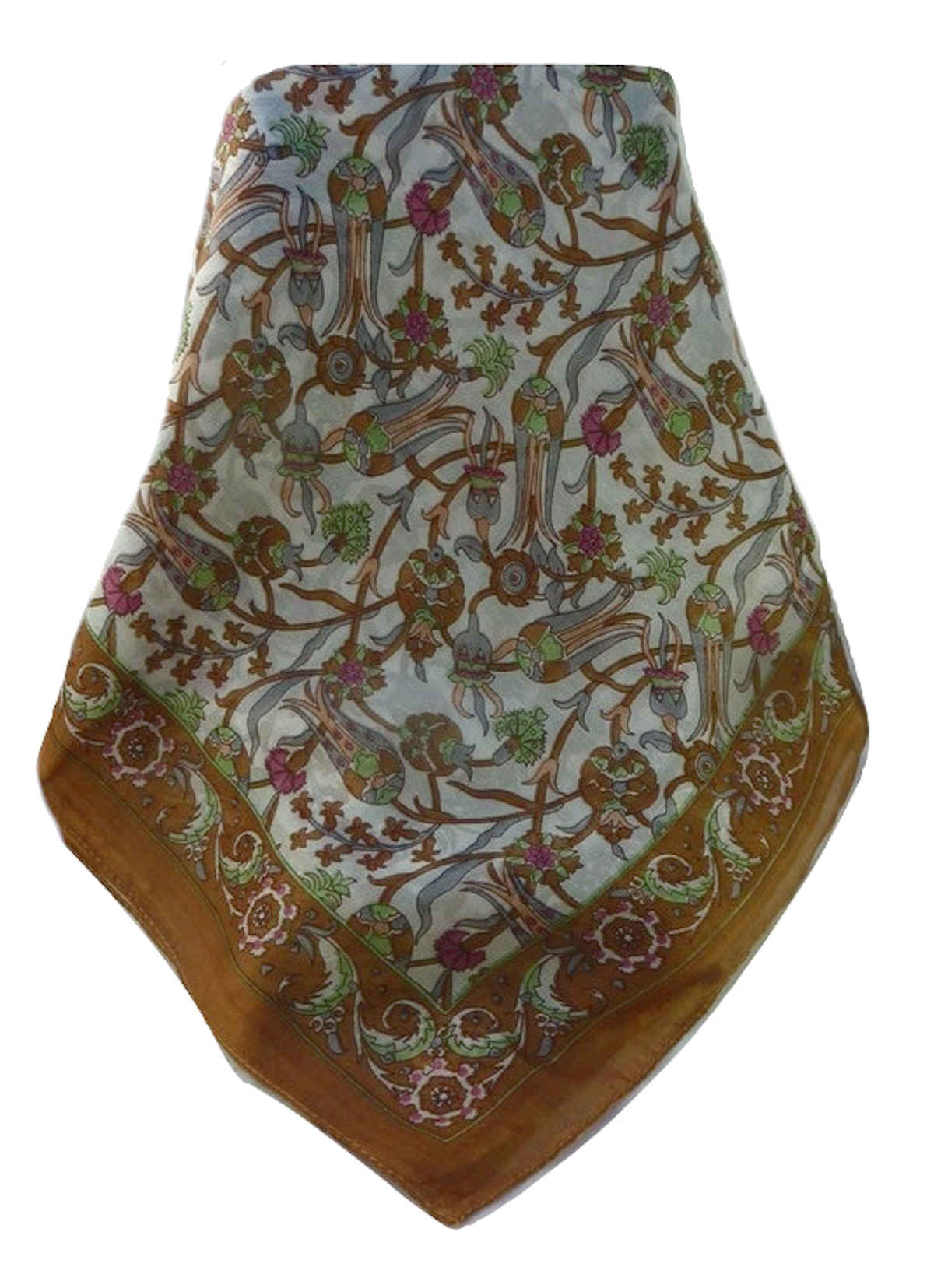 Mulberry Silk Traditional Long Scarf  Karwan Chestnut by Pashmina & Silk