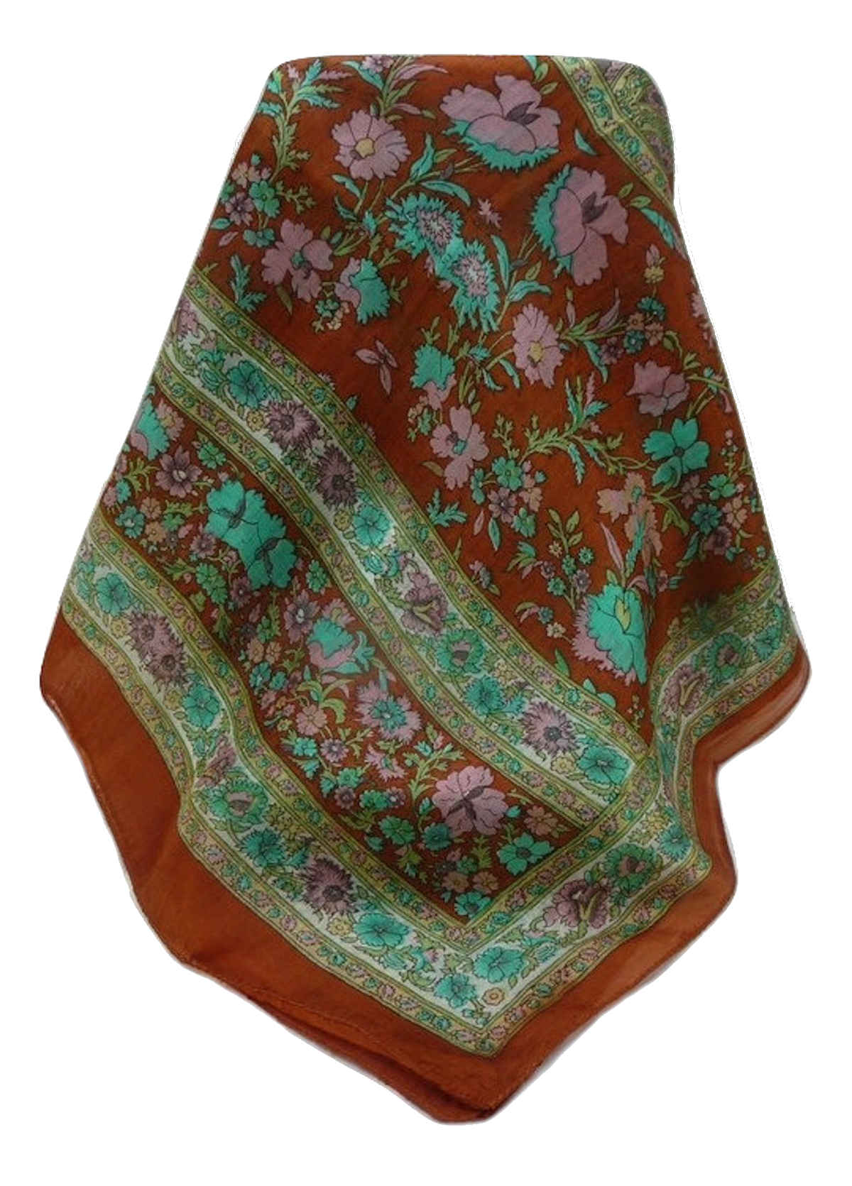 Tradizionale Sciarpa Longa di Seta Khattar Copper