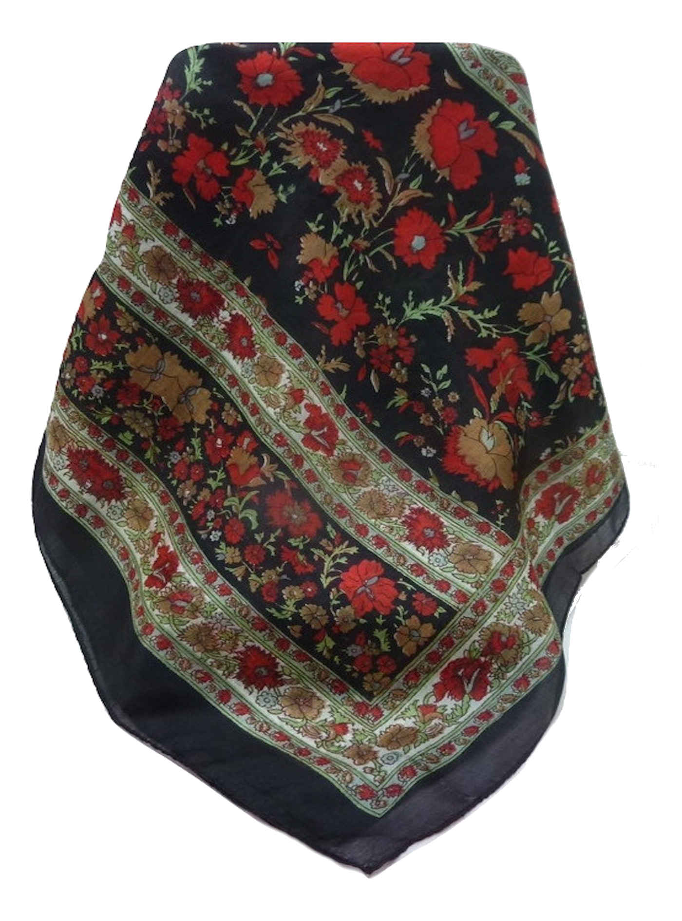 Tradizionale Sciarpa Longa di Seta Khattar Black