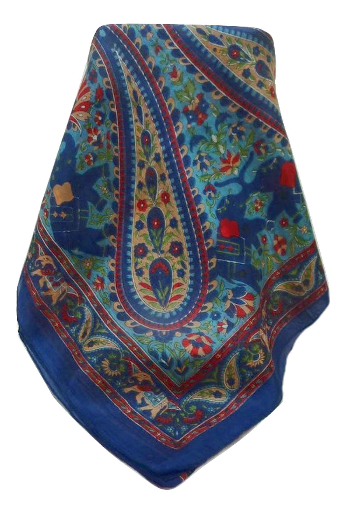 Mulberry Silk Traditional Long Scarf  Kriti Navy by Pashmina & Silk