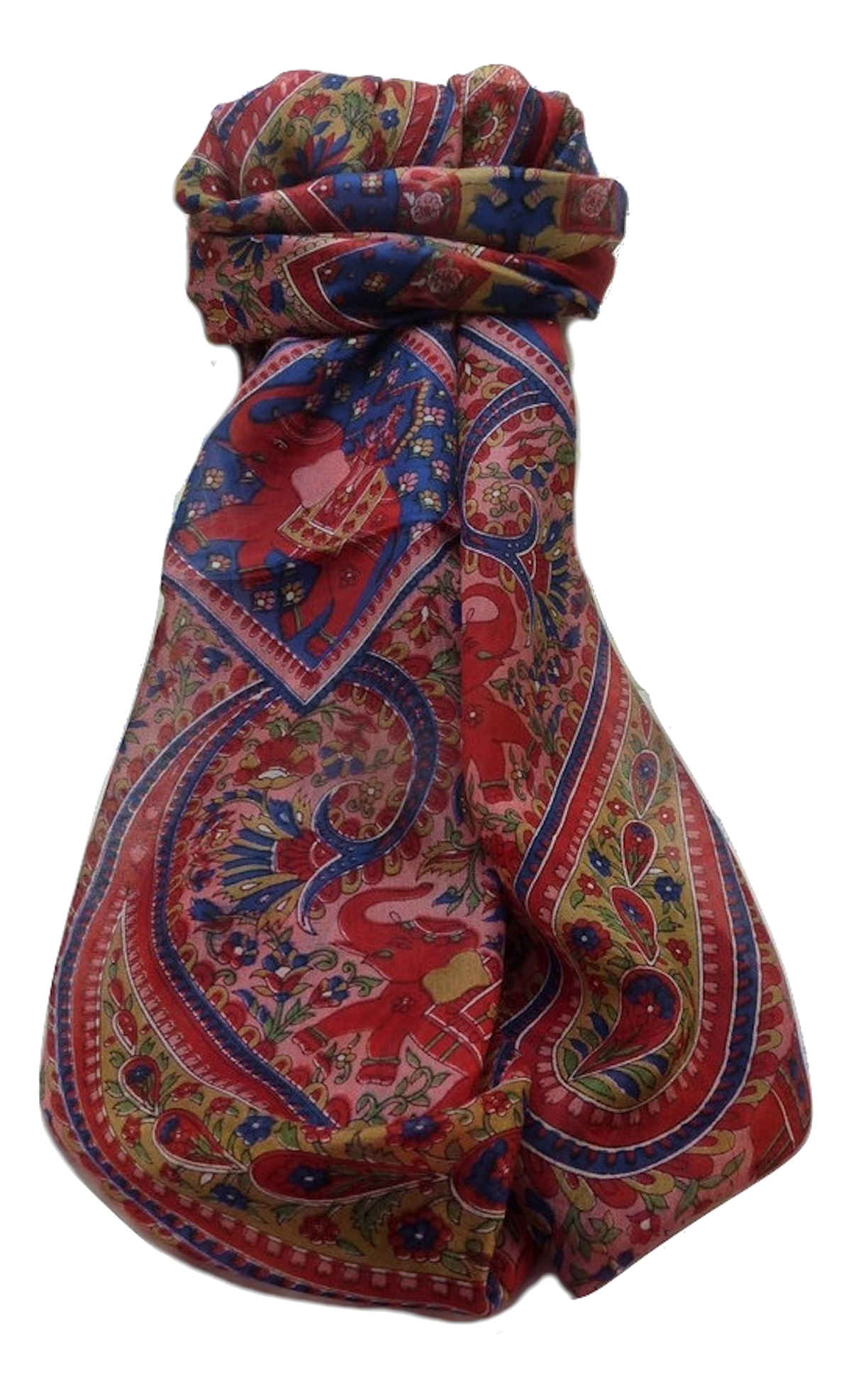 Mulberry Silk Traditional Long Scarf  Kriti Scarlet by Pashmina & Silk