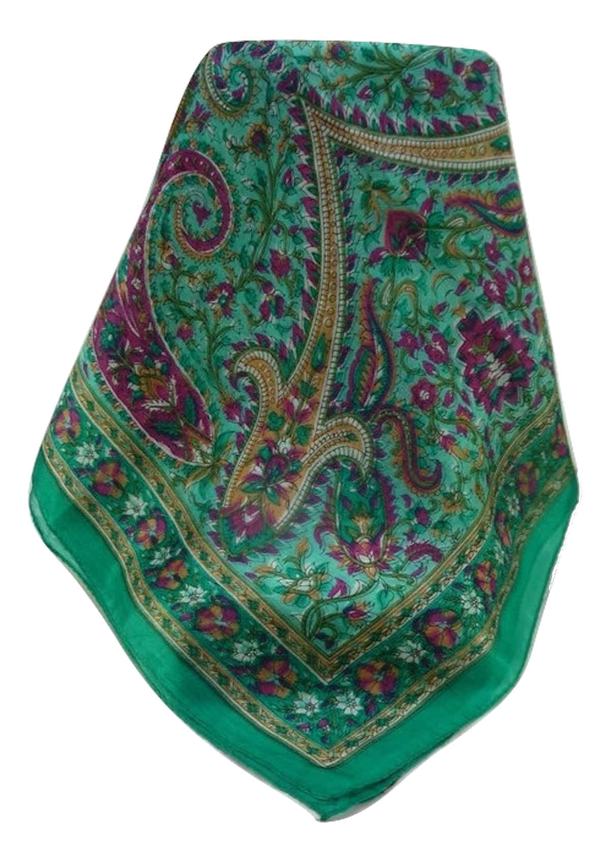 Mulberry Silk Traditional Long Scarf  Mallik Emerald by Pashmina & Silk