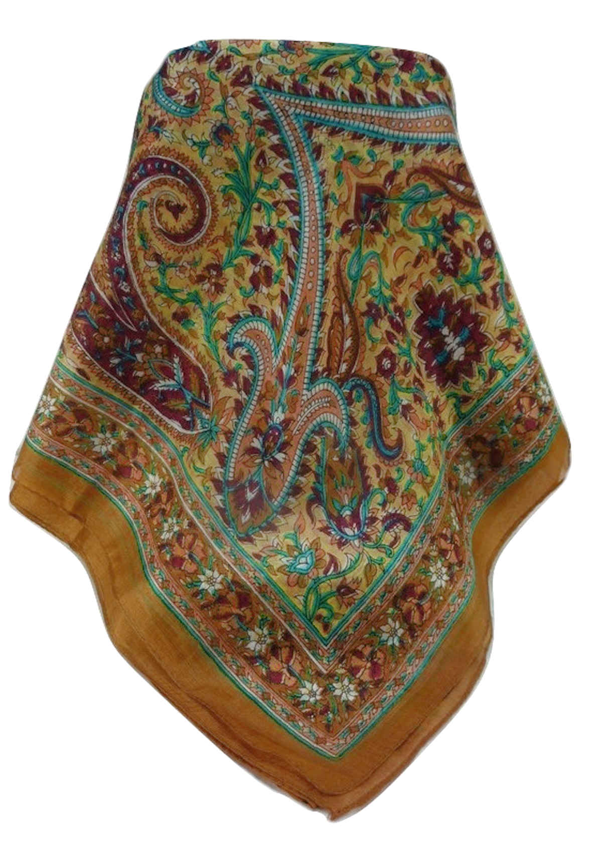 Mulberry Silk Traditional Long Scarf  Mallik Chestnut by Pashmina & Silk