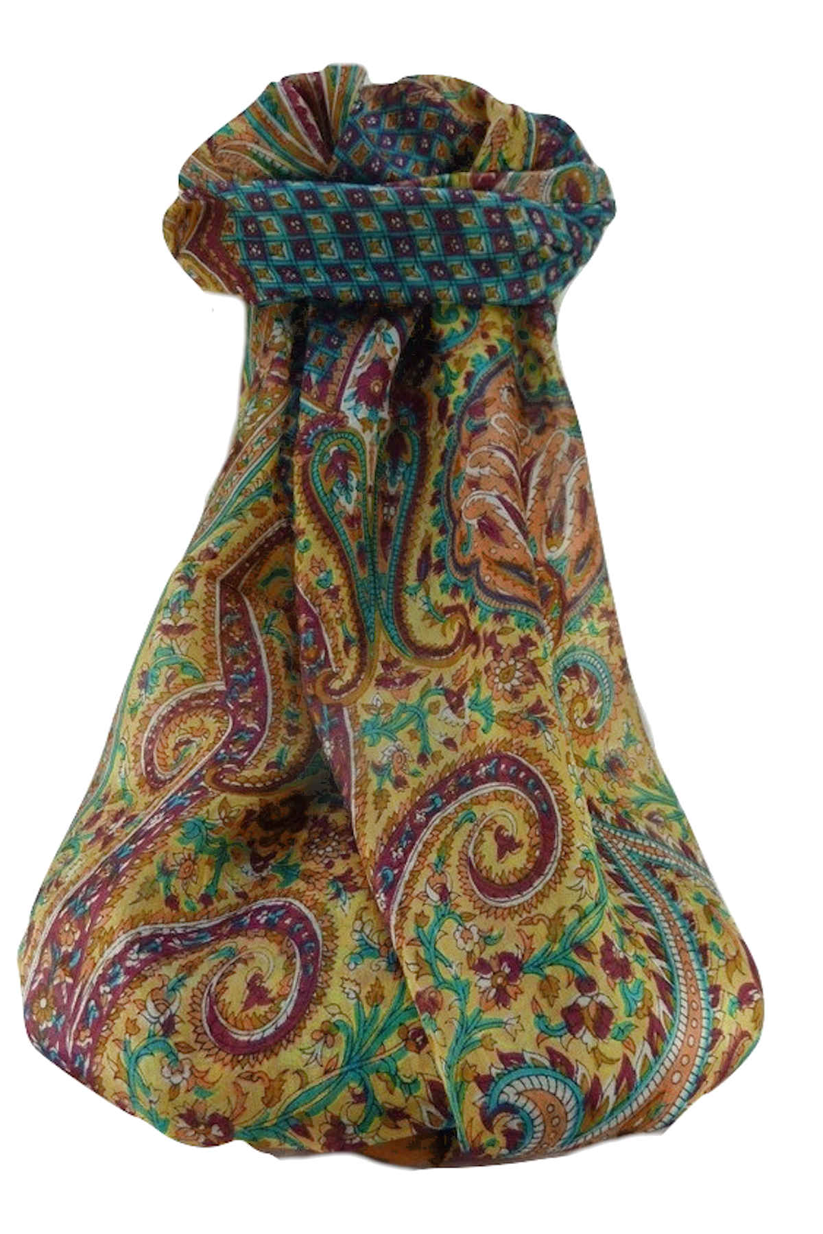 Mulberry Silk Traditional Long Scarf  Mallik Chestnut by Pashmina & Silk