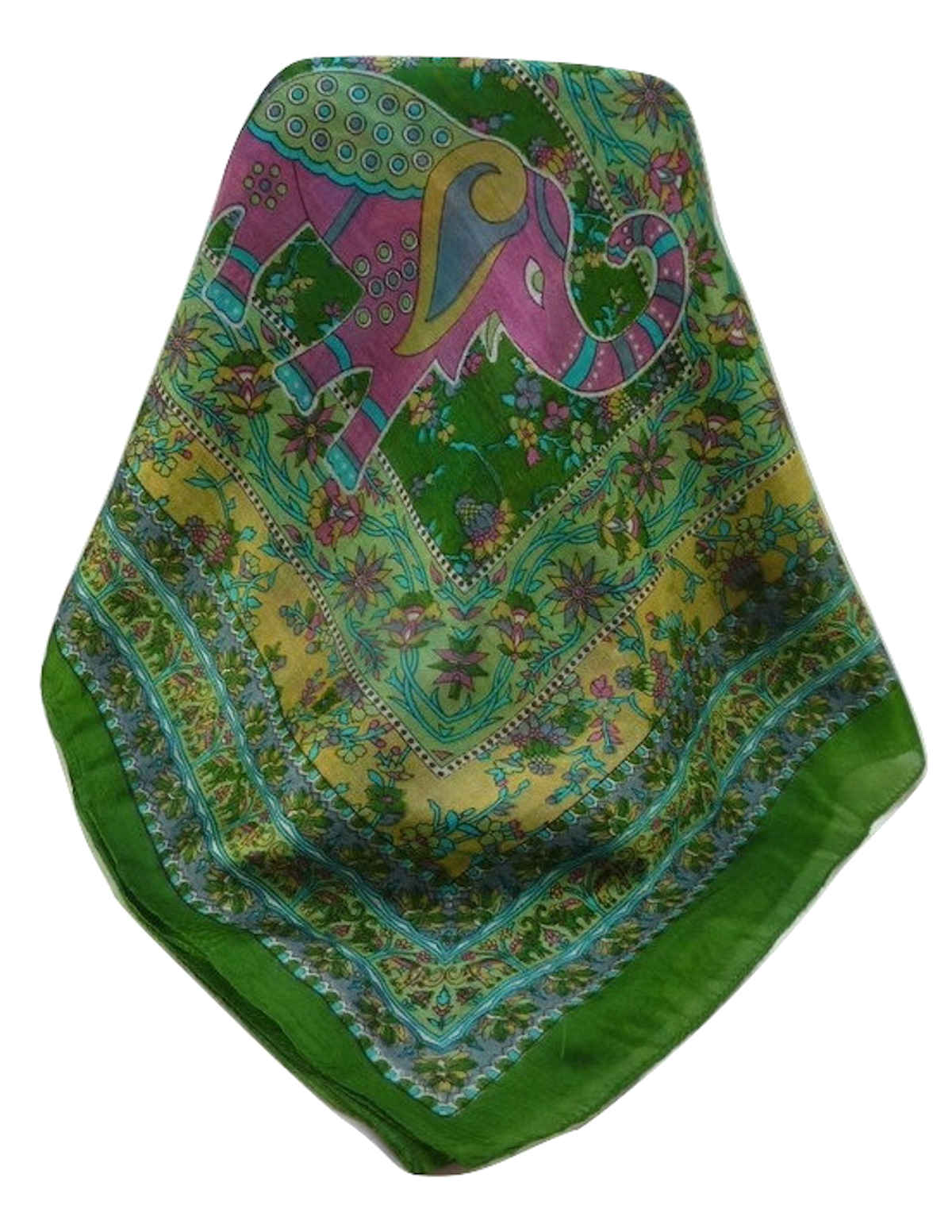 Tradizionale Sciarpa Longa di Seta Pyar Sage