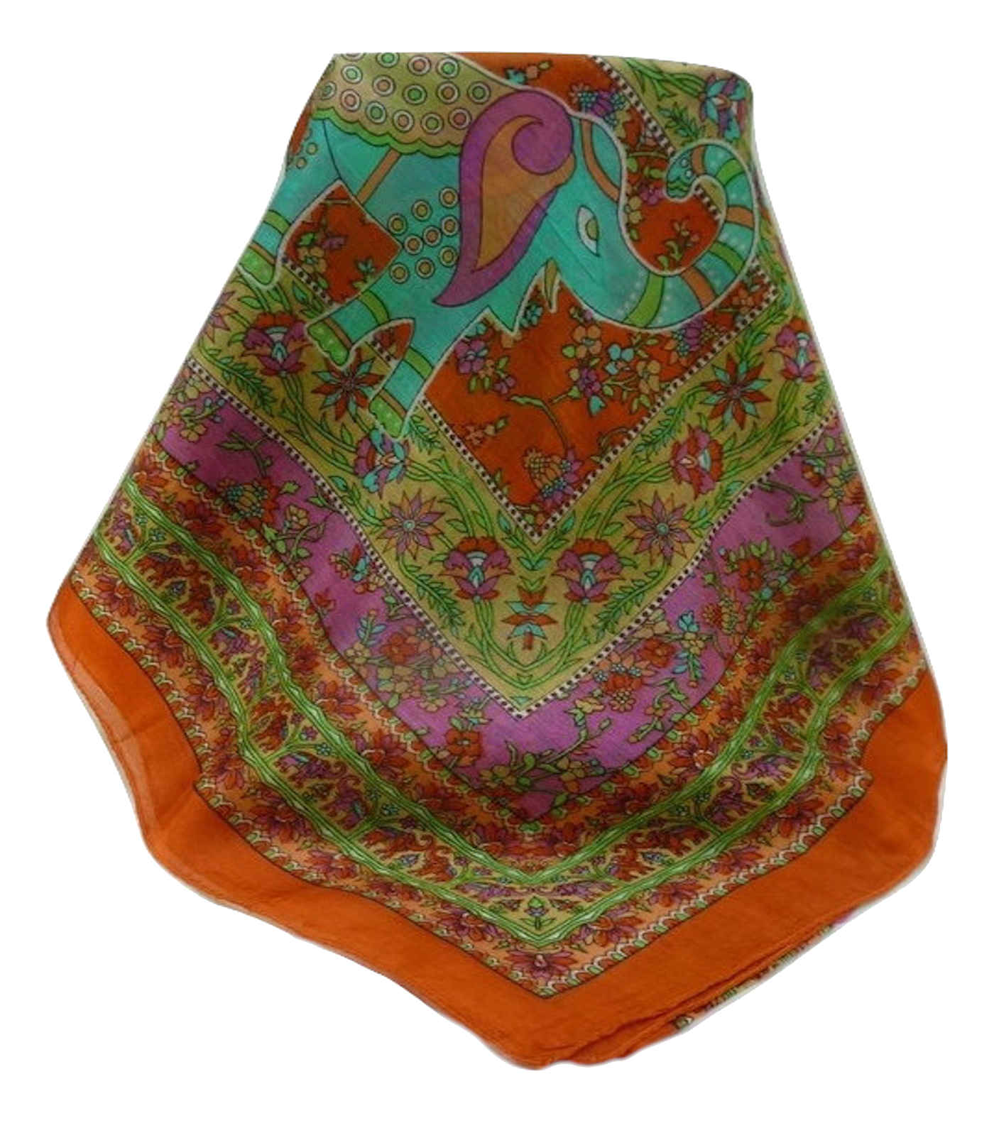 Tradizionale Sciarpa Longa di Seta Pyar Marigold