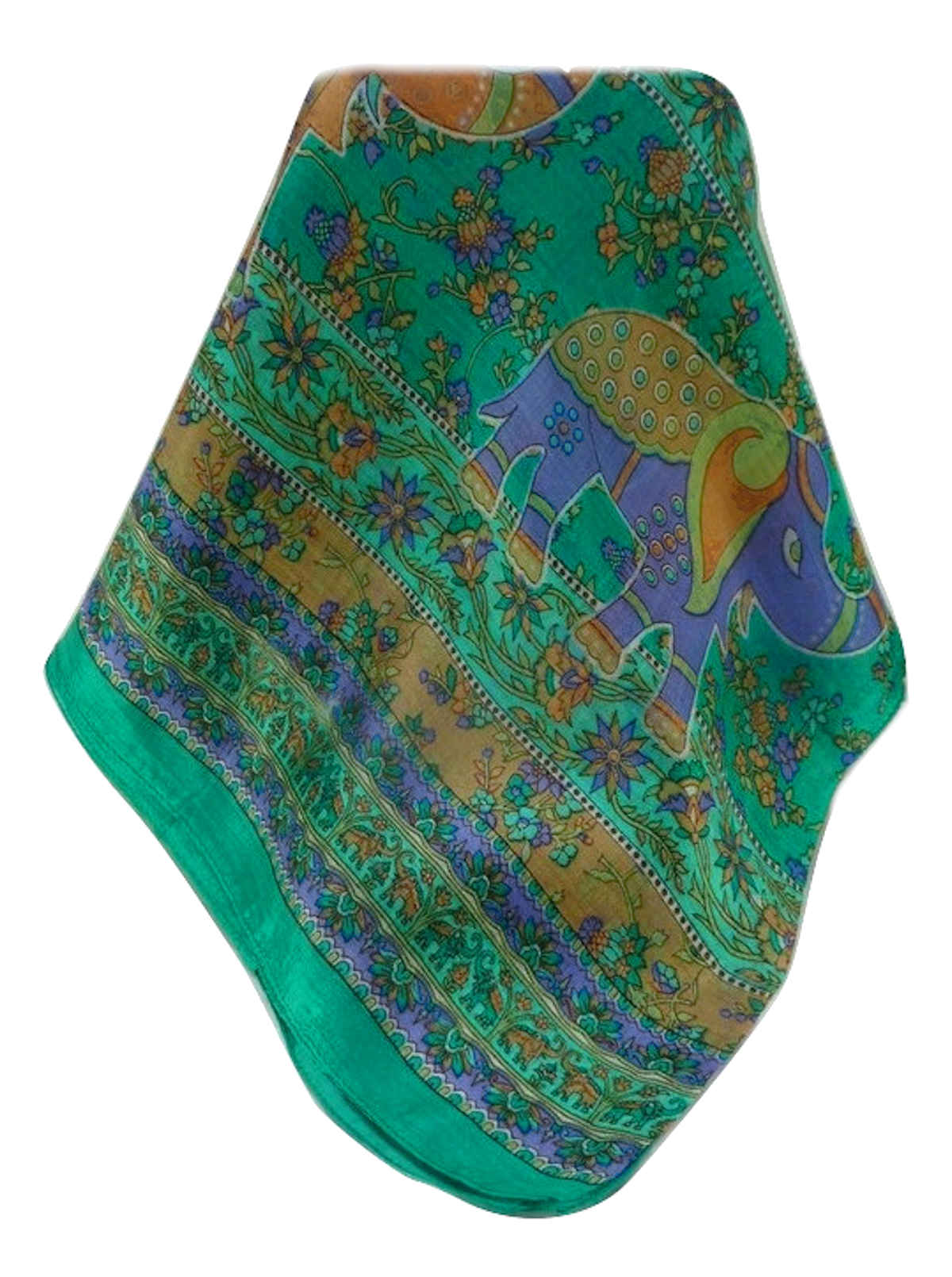 Tradizionale Sciarpa Longa di Seta Pyar Emerald