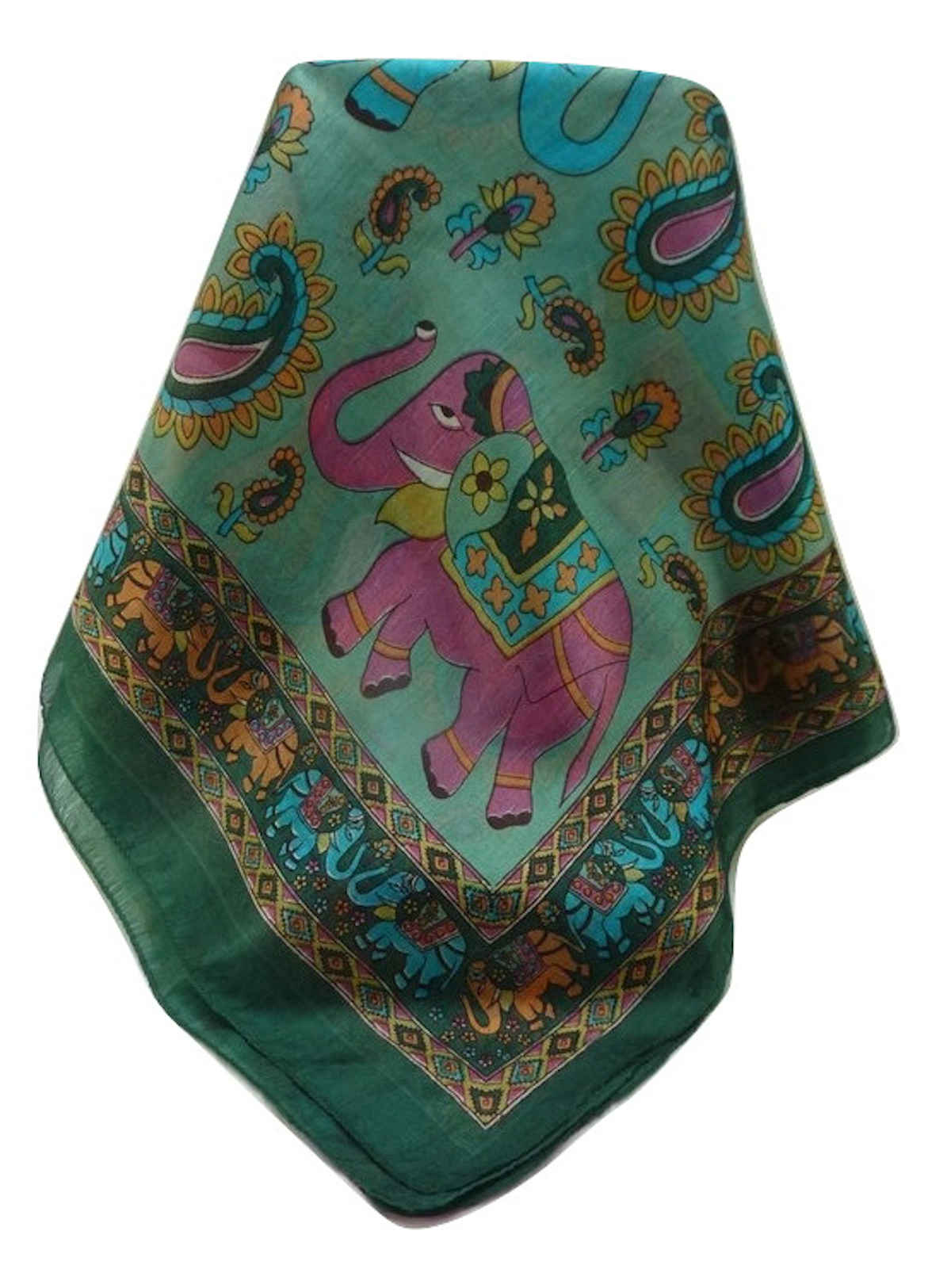 Tradizionale Sciarpa Longa di Seta Qamar Sage