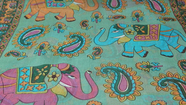 Mulberry Silk Traditional Long Scarf Qamar Sage by Pashmina & Silk ...