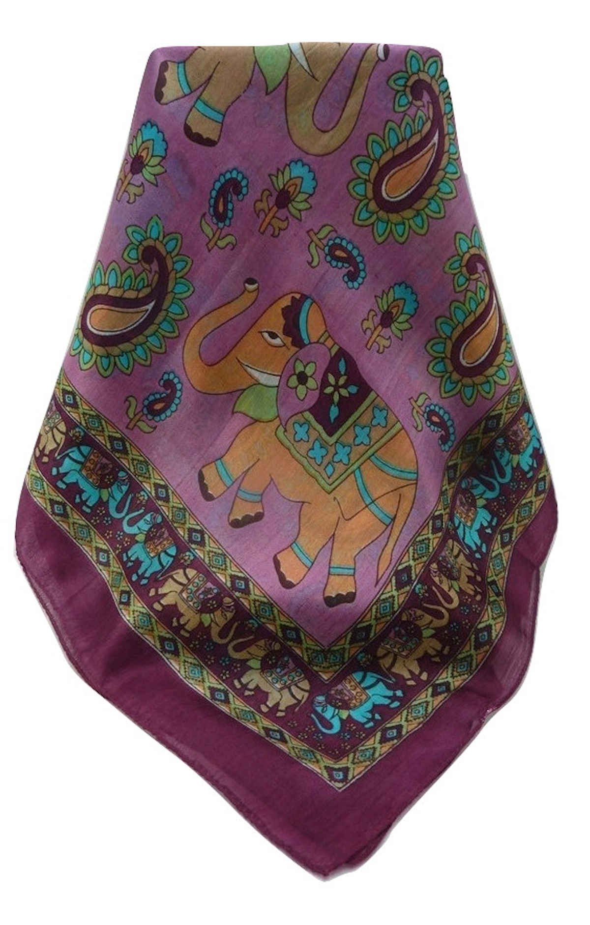 Tradizionale Sciarpa Longa di Seta Qamar Maroon