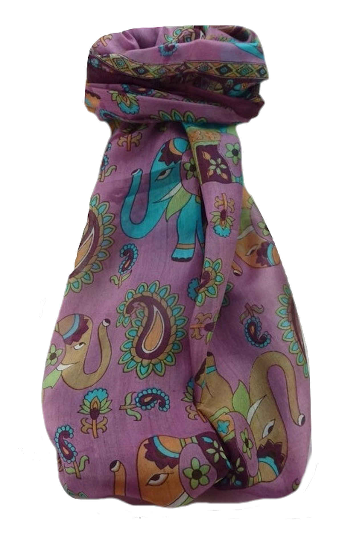 Tradizionale Sciarpa Longa di Seta Qamar Maroon