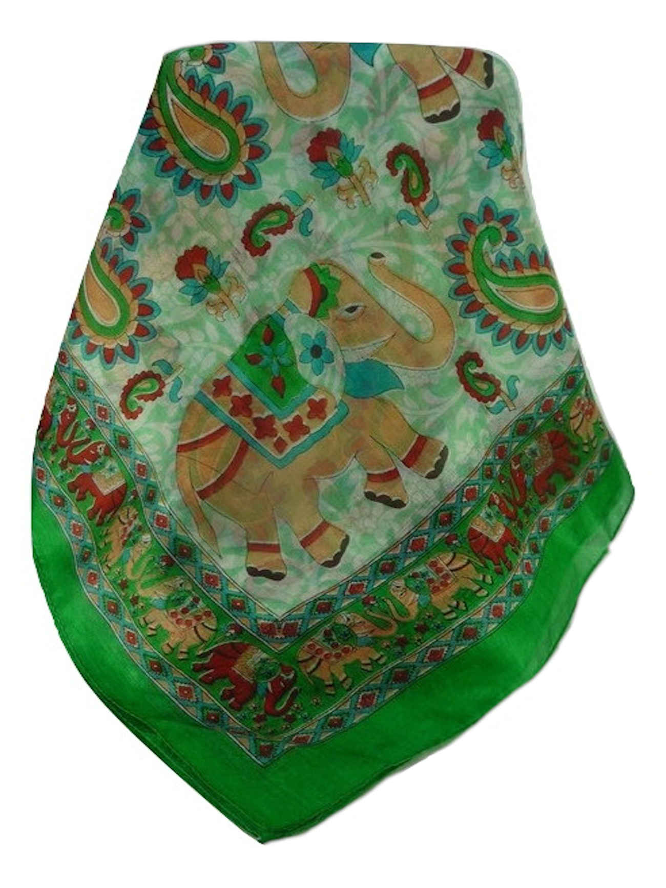 Tradizionale Sciarpa Longa di Seta Qamar Lime