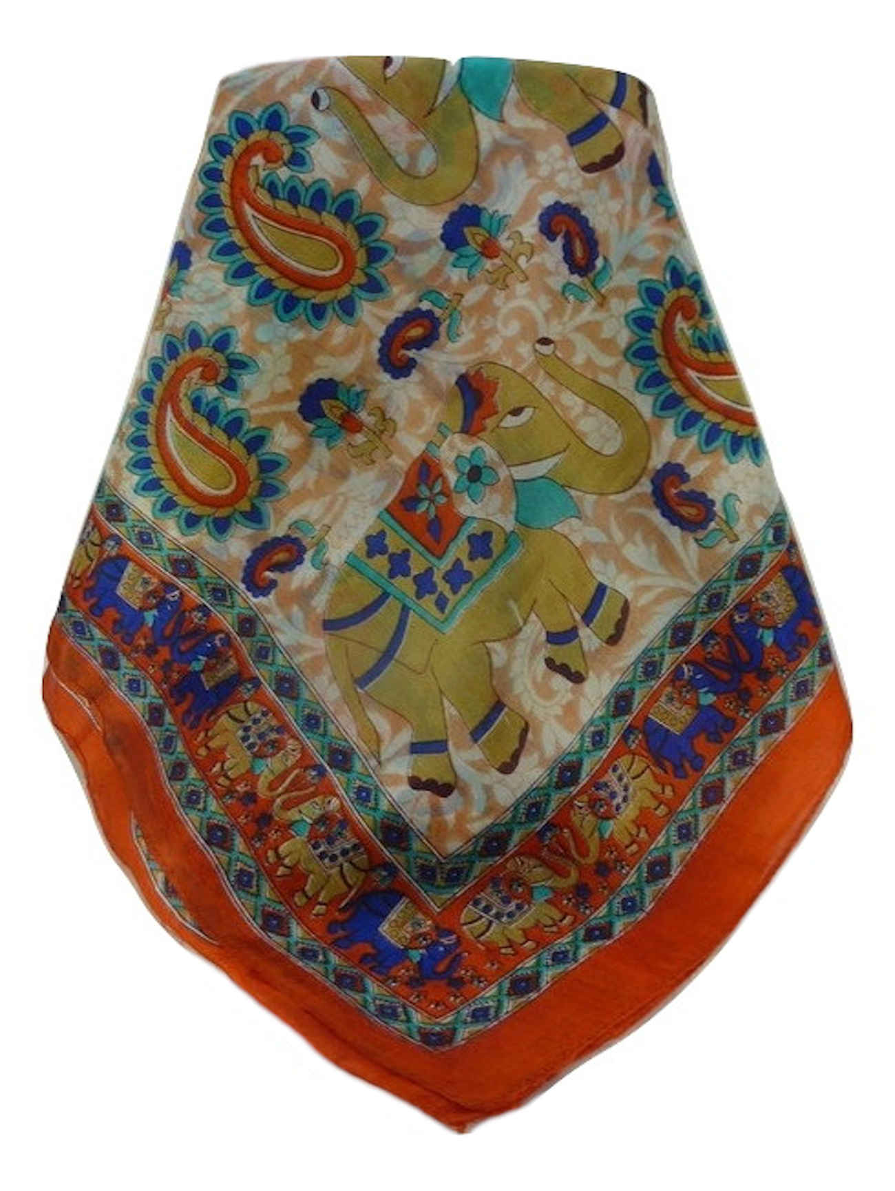 Tradizionale Sciarpa Longa di Seta Qamar Marigold