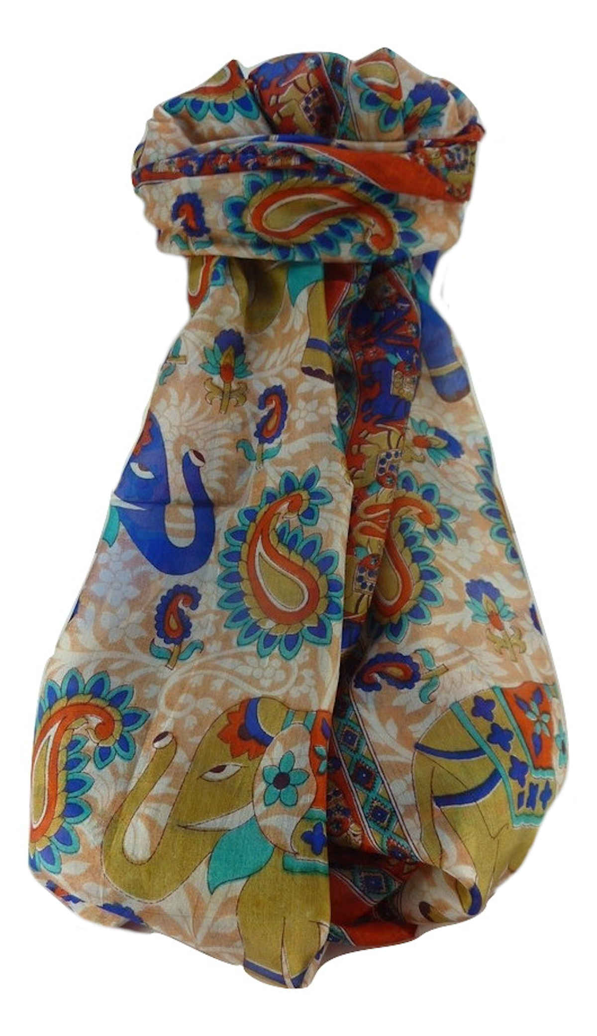 Tradizionale Sciarpa Longa di Seta Qamar Marigold