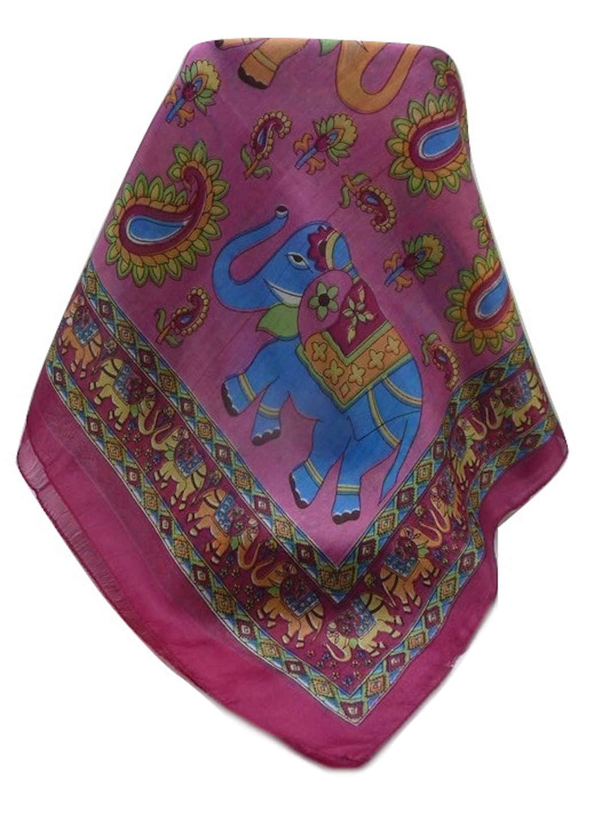 Tradizionale Sciarpa Longa di Seta Qamar Pink