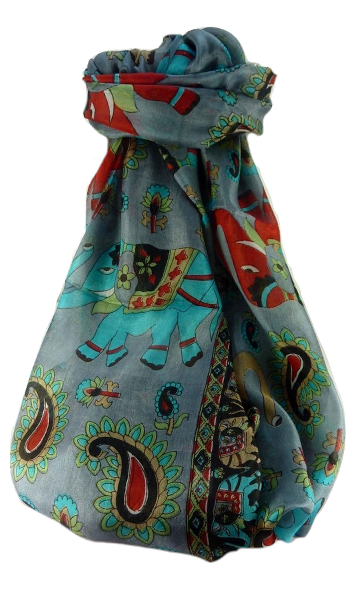 Tradizionale Sciarpa Longa di Seta Qamar Black