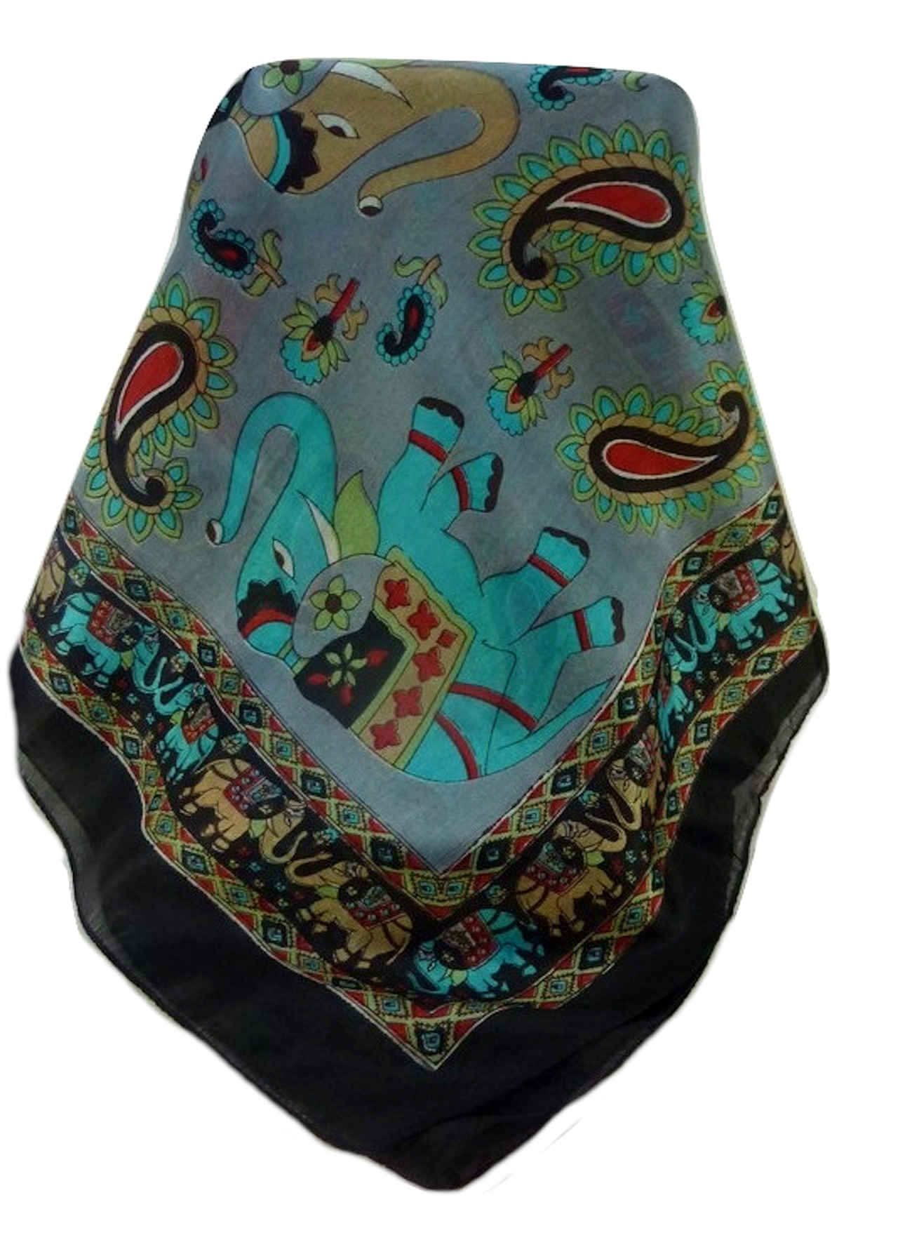 Tradizionale Sciarpa Longa di Seta Qamar Black