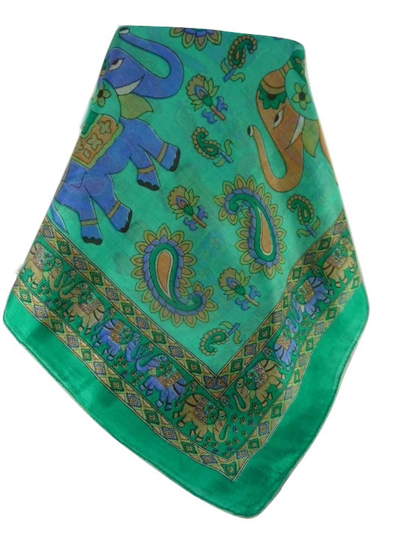 Tradizionale Sciarpa Longa di Seta Qamar Emerald