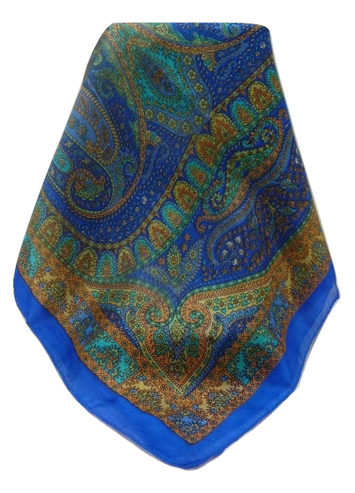 Mulberry Silk Traditional Long Scarf  Ranveer Blue by Pashmina & Silk