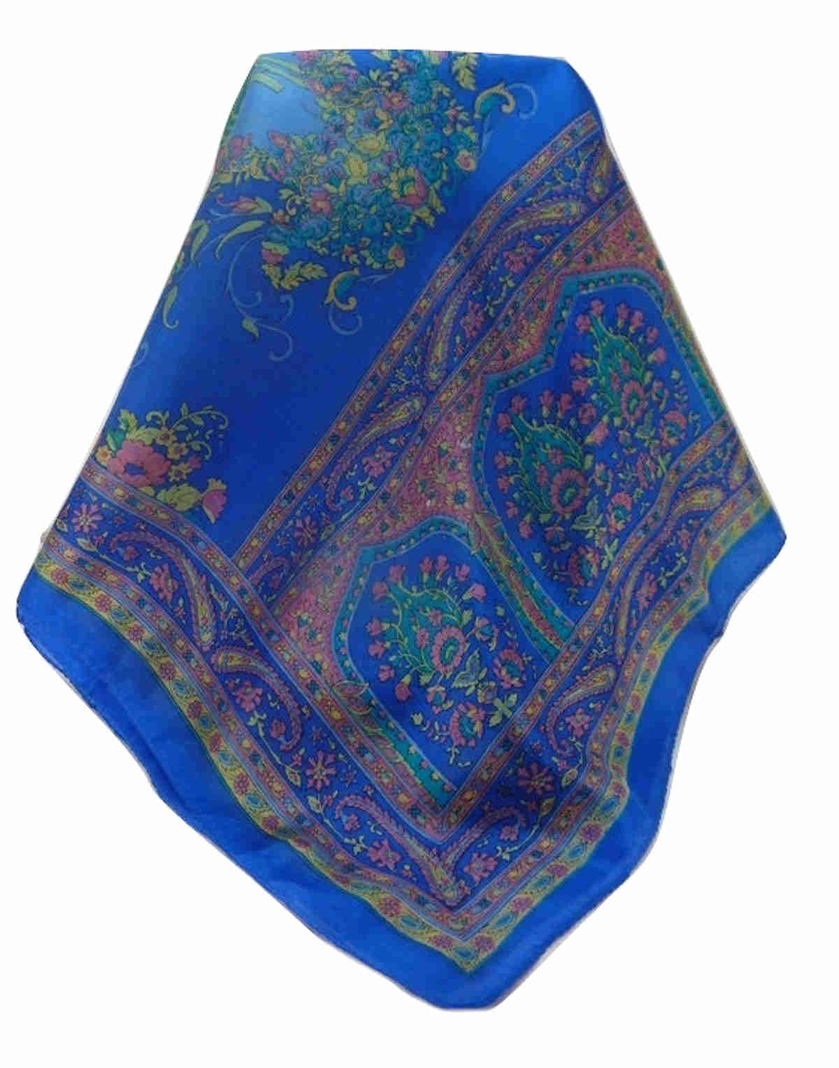 Foulard Traditional Soie de Mûrier Sabita Blue