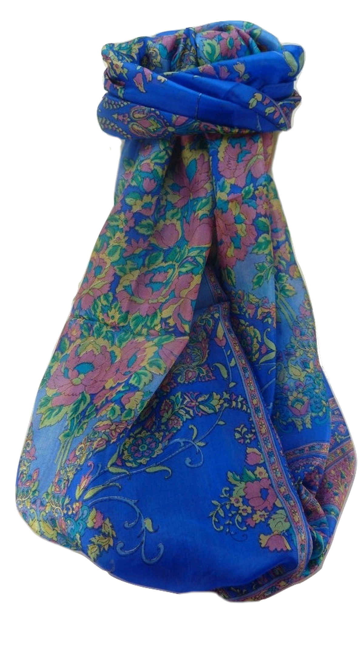 Foulard Traditional Soie de Mûrier Sabita Blue