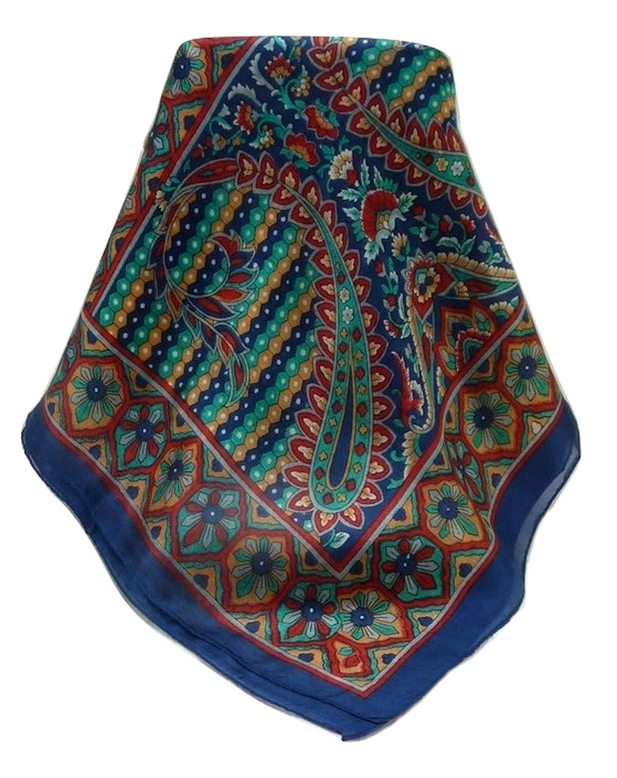 Mulberry Silk Traditional Long Scarf  Shakila Navy by Pashmina & Silk