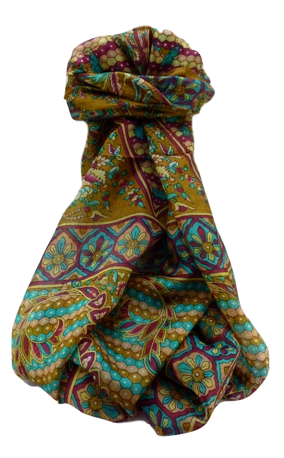 Mulberry Silk Traditional Long Scarf  Shakila Chestnut by Pashmina & Silk