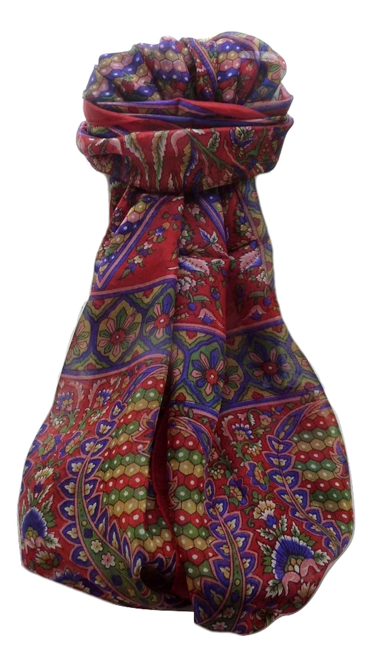 Mulberry Silk Traditional Long Scarf  Shakila Scarlet by Pashmina & Silk