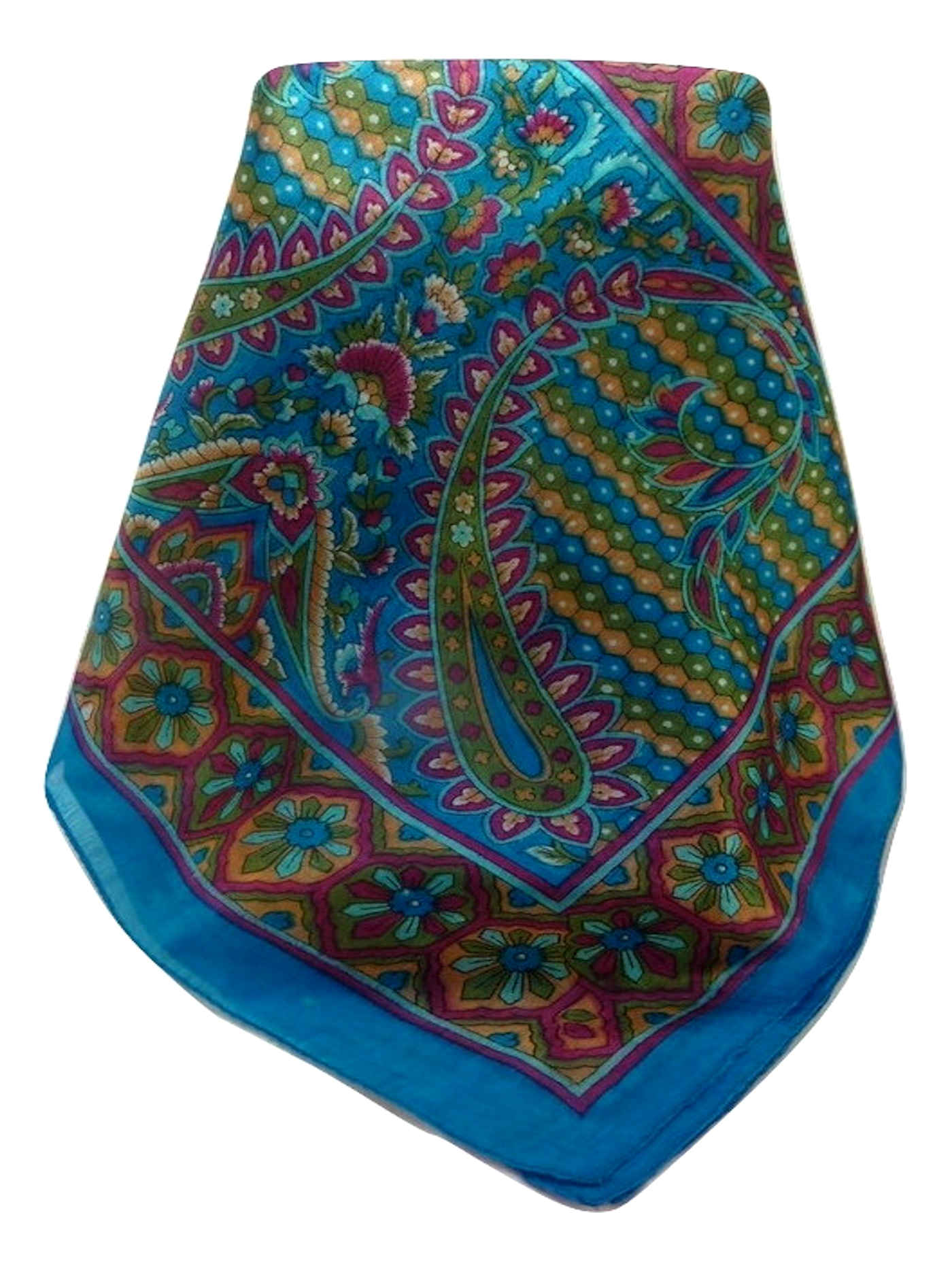 Mulberry Silk Traditional Long Scarf  Shakila Aqua by Pashmina & Silk