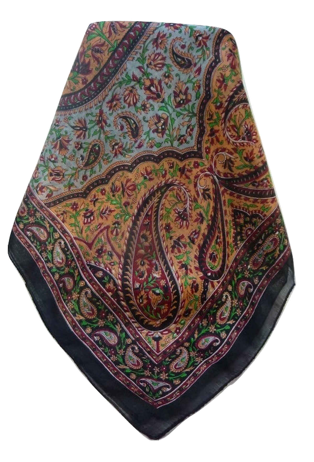 Tradizionale Sciarpa Longa di Seta Shivaji Black