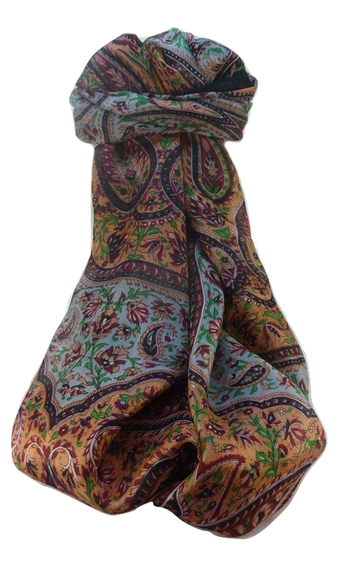 Tradizionale Sciarpa Longa di Seta Shivaji Black