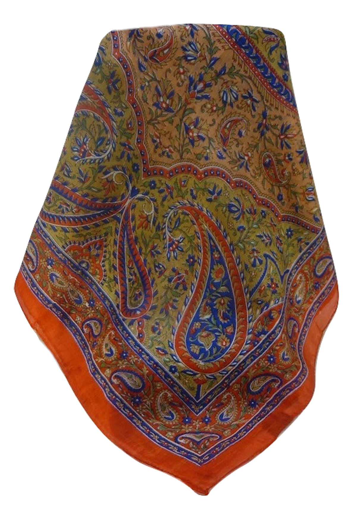 Tradizionale Sciarpa Longa di Seta Shivaji Marigold