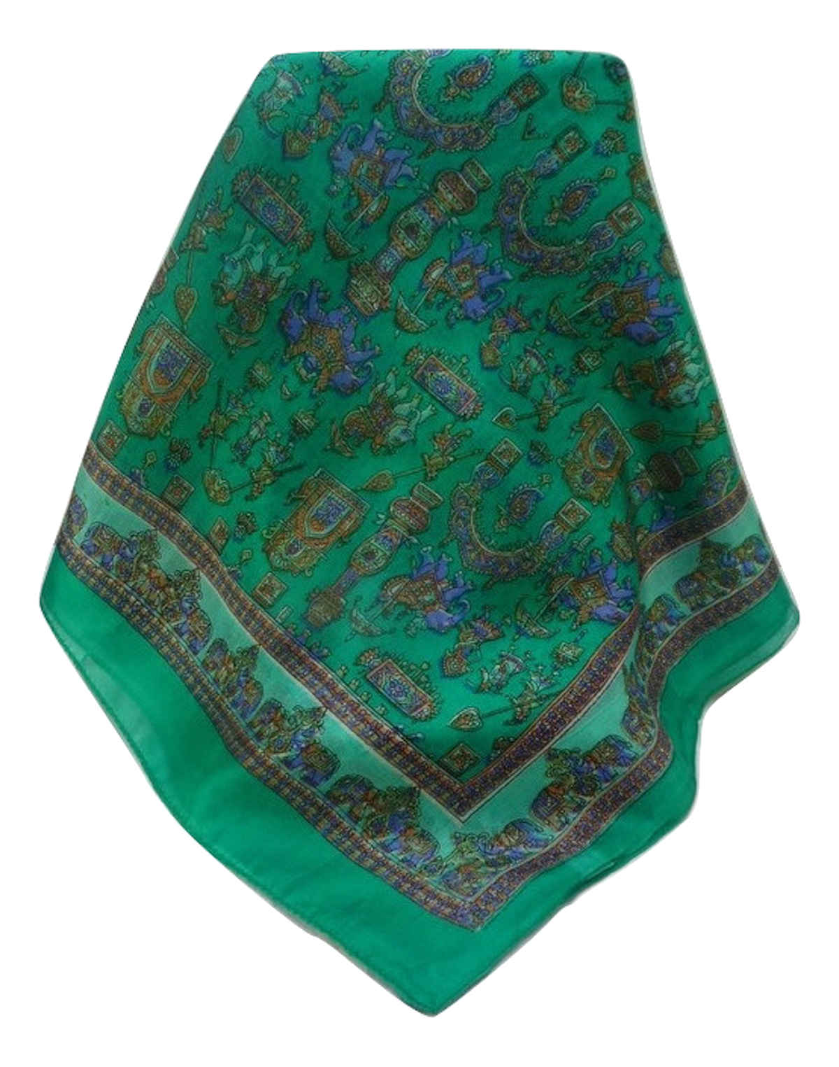 Mulberry Silk Traditional Long Scarf  Vimi Emerald by Pashmina & Silk