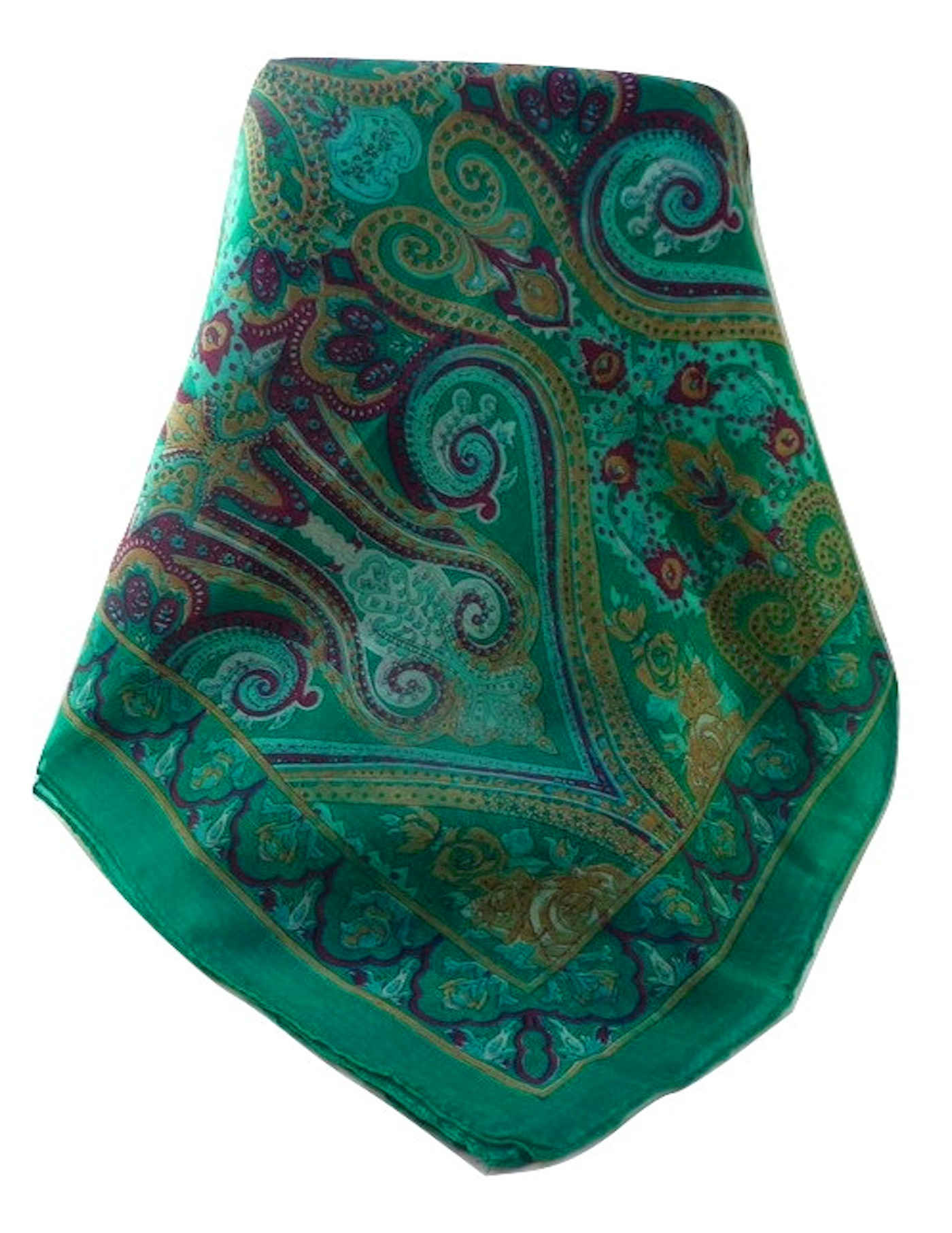 Foulard Traditional Soie de Mûrier Yaar Emerald