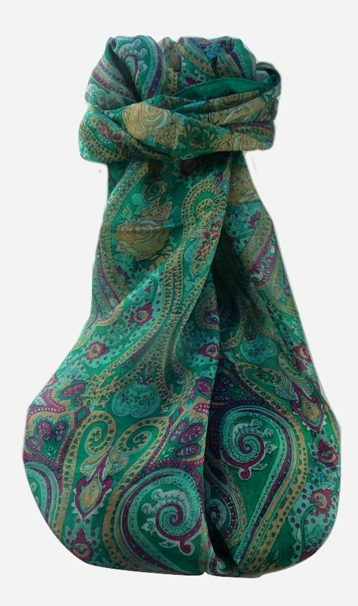 Foulard Traditional Soie de Mûrier Yaar Emerald