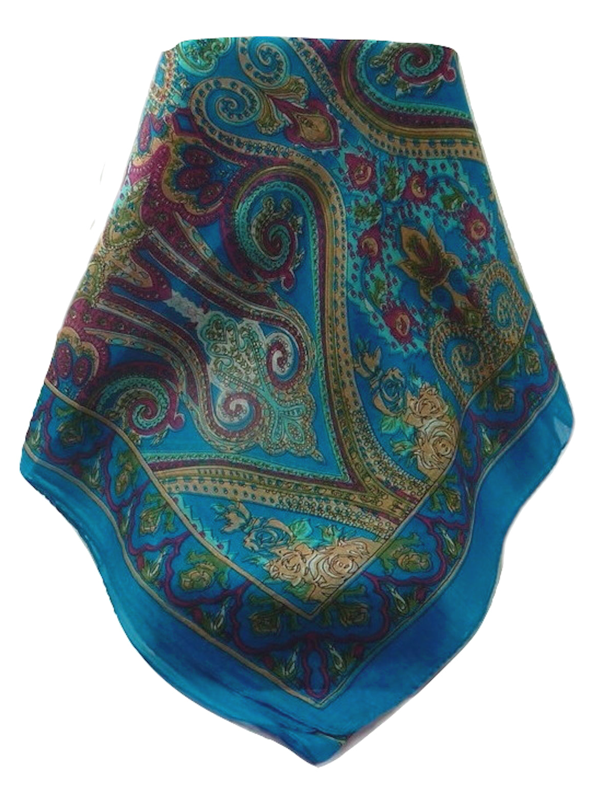 Foulard Traditional Soie de Mûrier Yaar Aqua