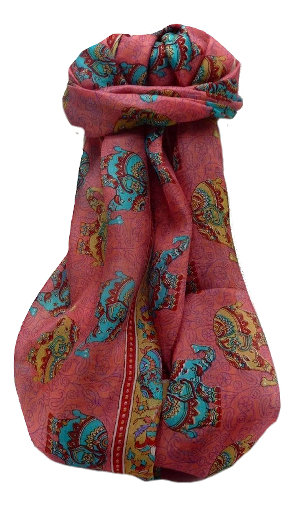 Mulberry Silk Traditional Long Scarf  Yahan Scarlet by Pashmina & Silk